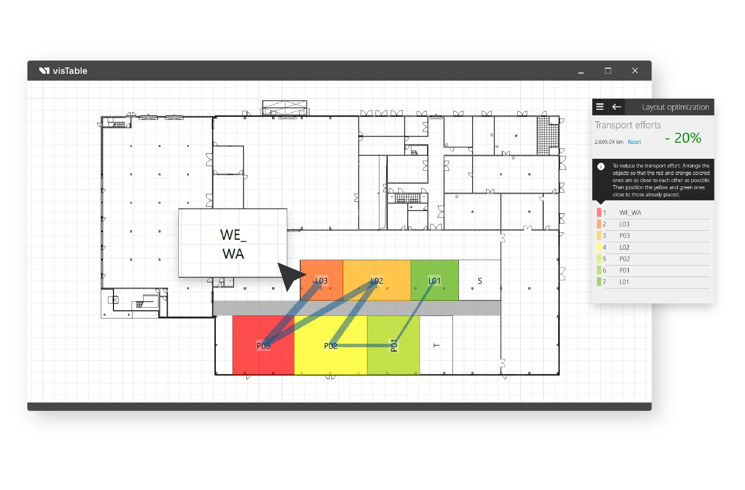 Factory layout design software visualizes the optimal arrangement for the factory layout